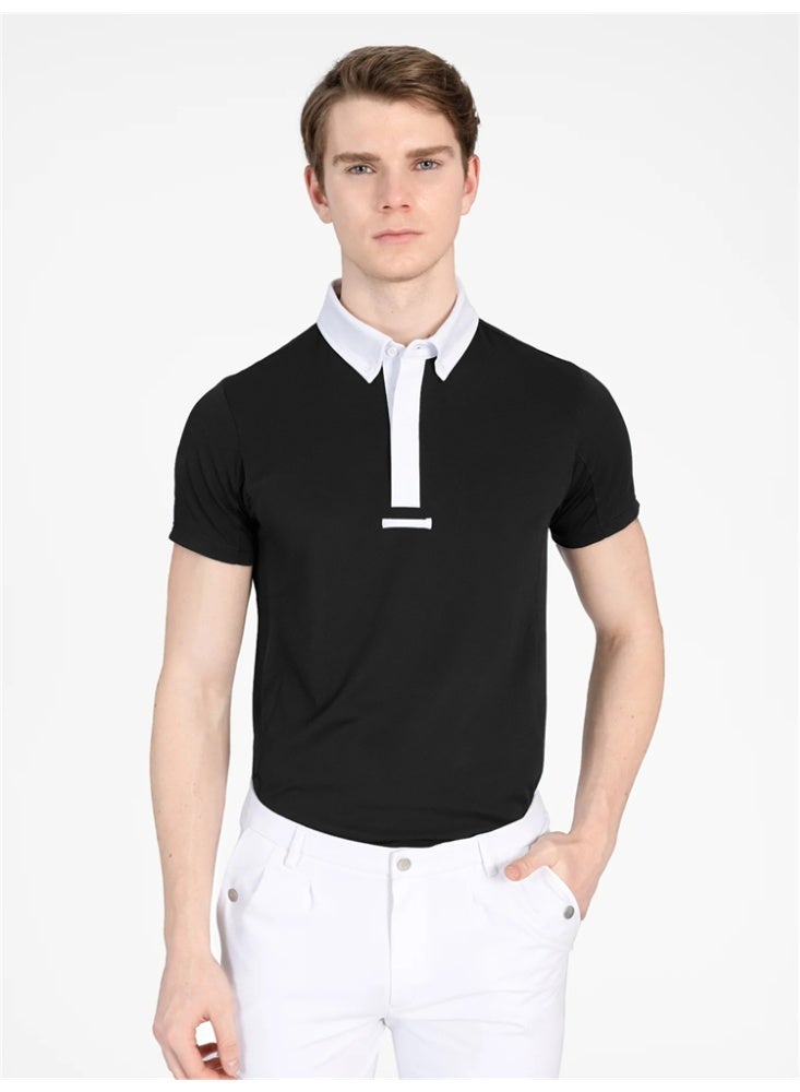 general Men Equestrian Shirts Shorts Sleeve Riding Horse Clothes - Image 1