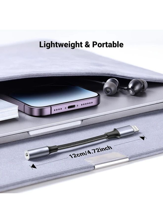 Black Lightning to 35mm Audio Aux Adapter for iPhone 12 13 14 11 XS XR 7 8 - Image 3