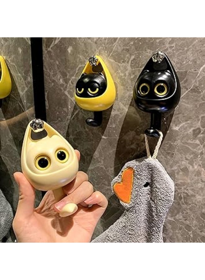 Owl & Cat Creative Wall Hooks – Self-Adhesive Decorative Hooks with Wink Design, Strong Non-Destructive Sticky Hangers for Coats, Hats, Keys, Bags & Home Décor - Image 1