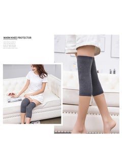 PYC 1-Pair Knit Cashmere Warm Supports Knee Brace Soft Comfortable Knee Sleeve Wrap Circulation Improvement Kneepad Leg Warmer Joint Band for Men and Women，Applicable population weight: 40-100KG  - Image 5