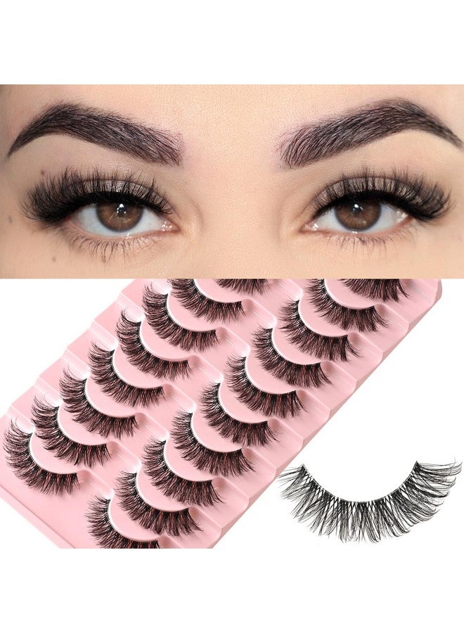 فاريد رموش FARRED الطبيعية، رموش صناعية خفيفة، رموش عين القطة الصناعية، عبوة من 10 أزواج، شرائط رموش طبيعية المظهر، رموش منك ناعمة، شرائط رموش كاملة (C1 | 8-14 مم) - Image 1