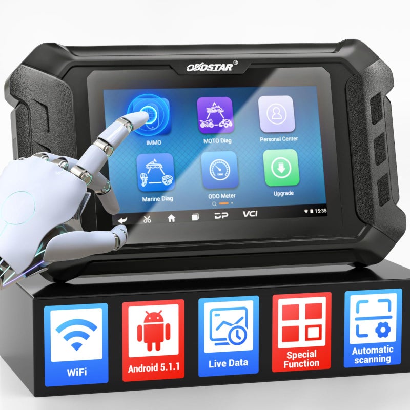 OBDSTAR Motorcycle Diagnostic Tool Fits for BRPCanam System Diagnosis Motorcycle Diagnostic Scanner Motorcycle Scanner with ABS TPMS AF Auto Vin Error Codes Reading Clearing 5 Touch Screen