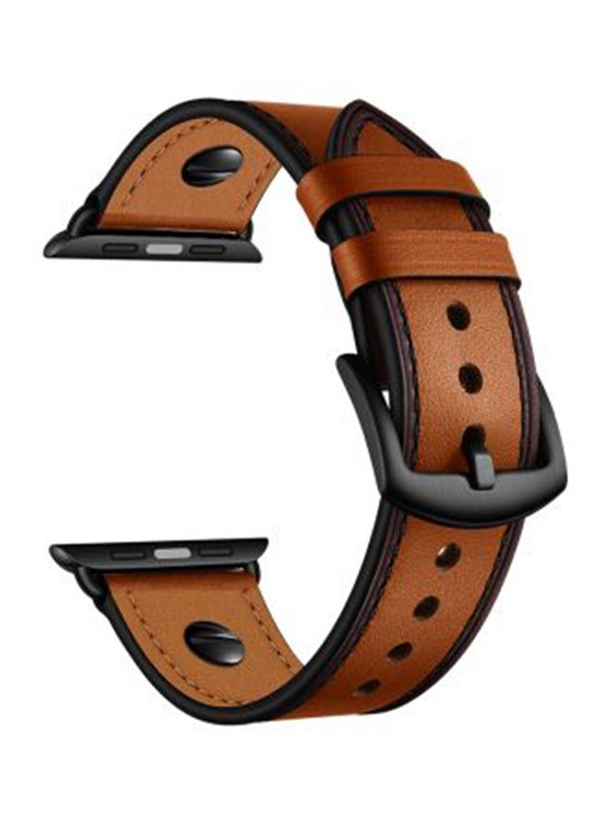 vesus One Rivet Replacement Band For Apple Watch Series 5/4/3/2/1 40/38 mm Brown