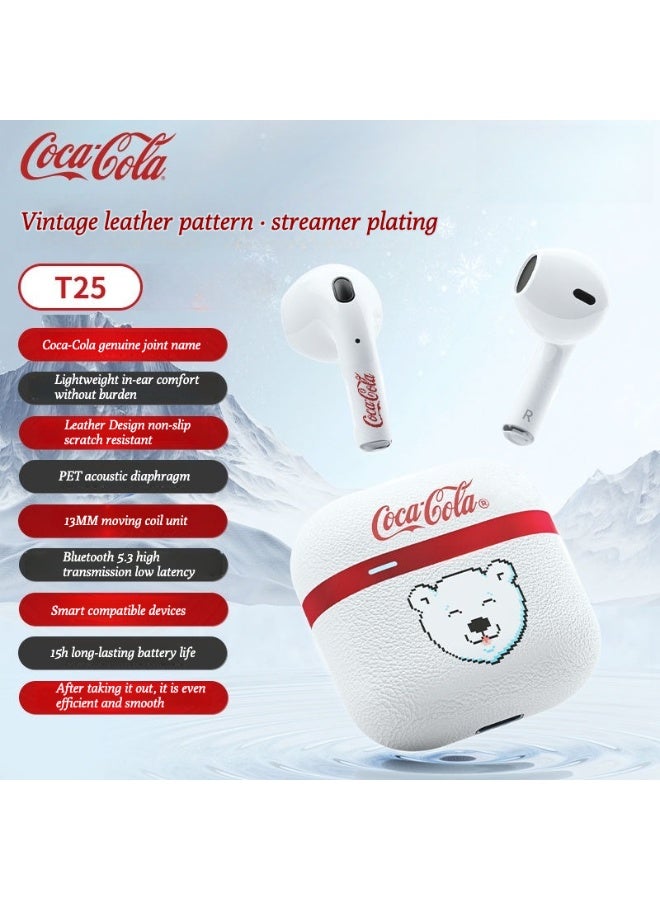 كوكا كولا تي 25 دب قطبي لاسلكي سماعات رأس شبه أذن بلوتوث - Image 1