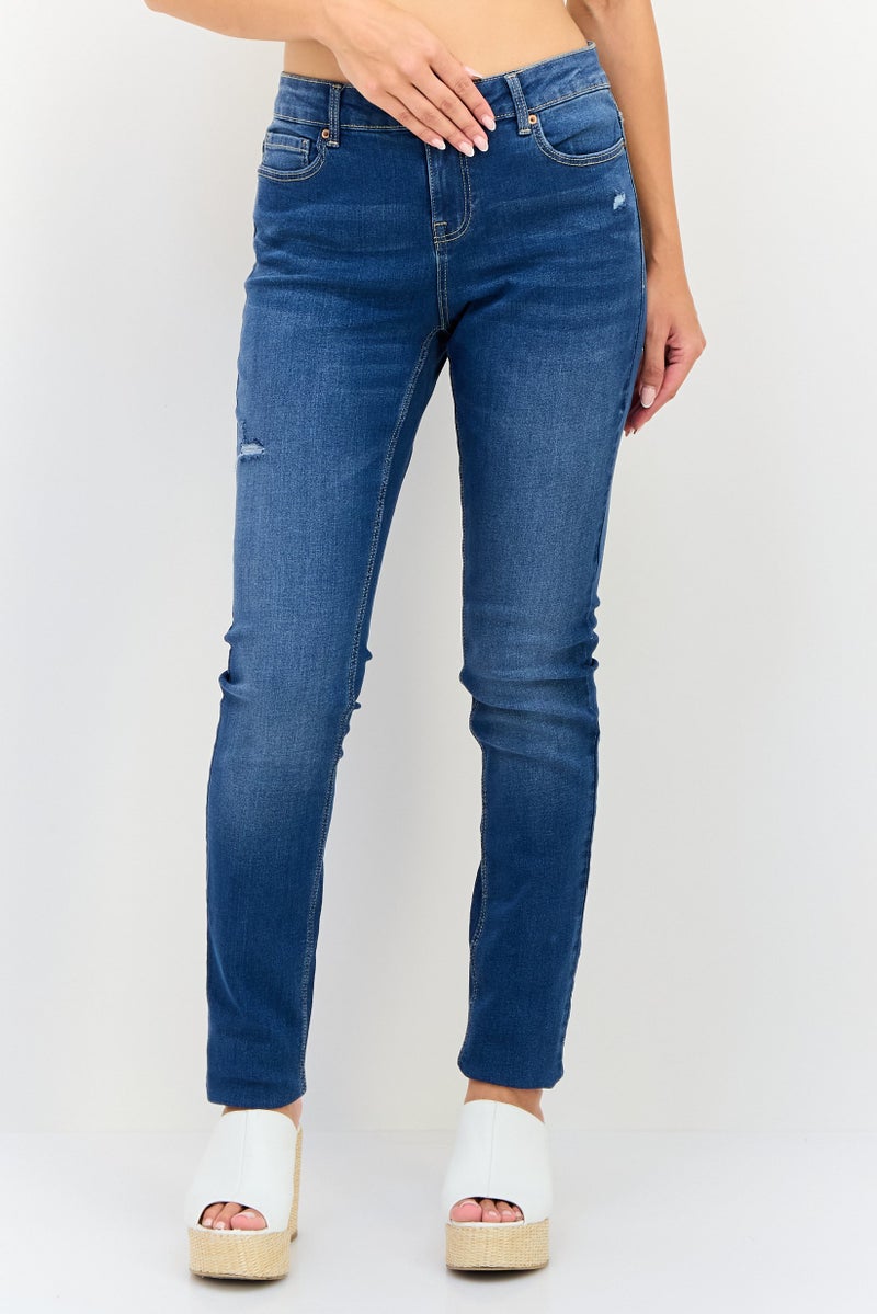 VERO MODA I,Scenery By Vero Moda Women Skinny Fit Rip Stretchable Jeans, Blue - Image 1