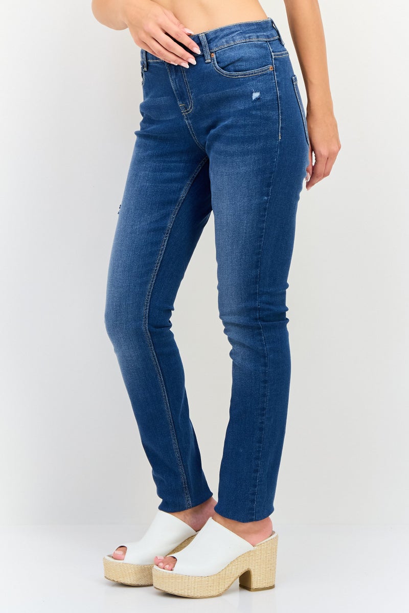 VERO MODA I,Scenery By Vero Moda Women Skinny Fit Rip Stretchable Jeans, Blue - Image 2