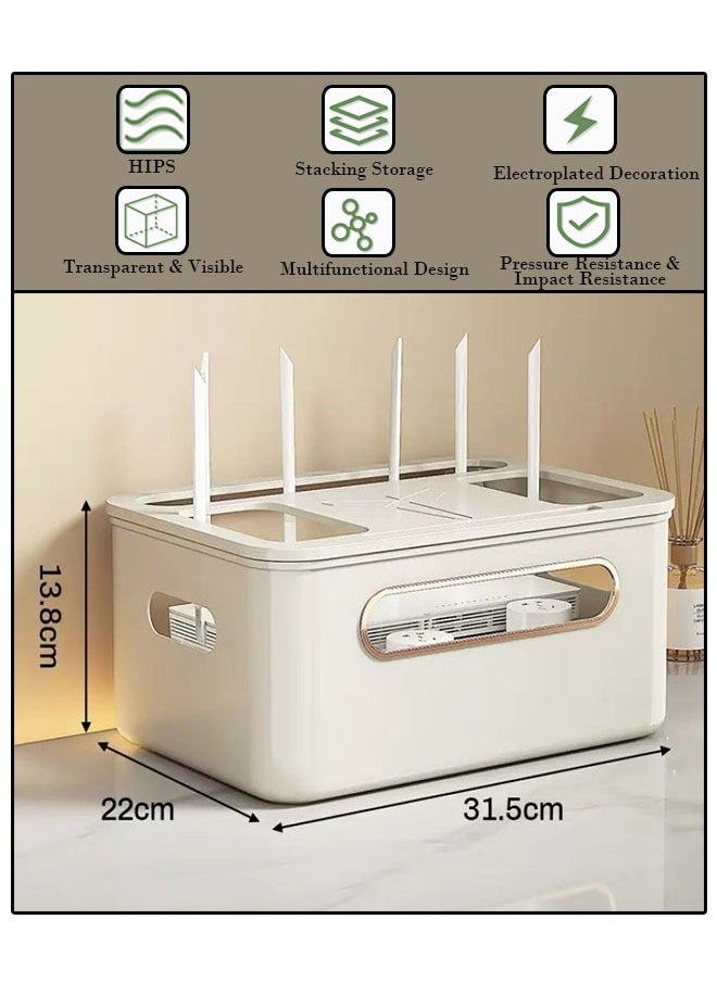 Generic Router Shelf WiFi Router Storage Box Multi Layer Cable Storage Box Hidden Wire Protection Box(1 Layer)  - Image 1