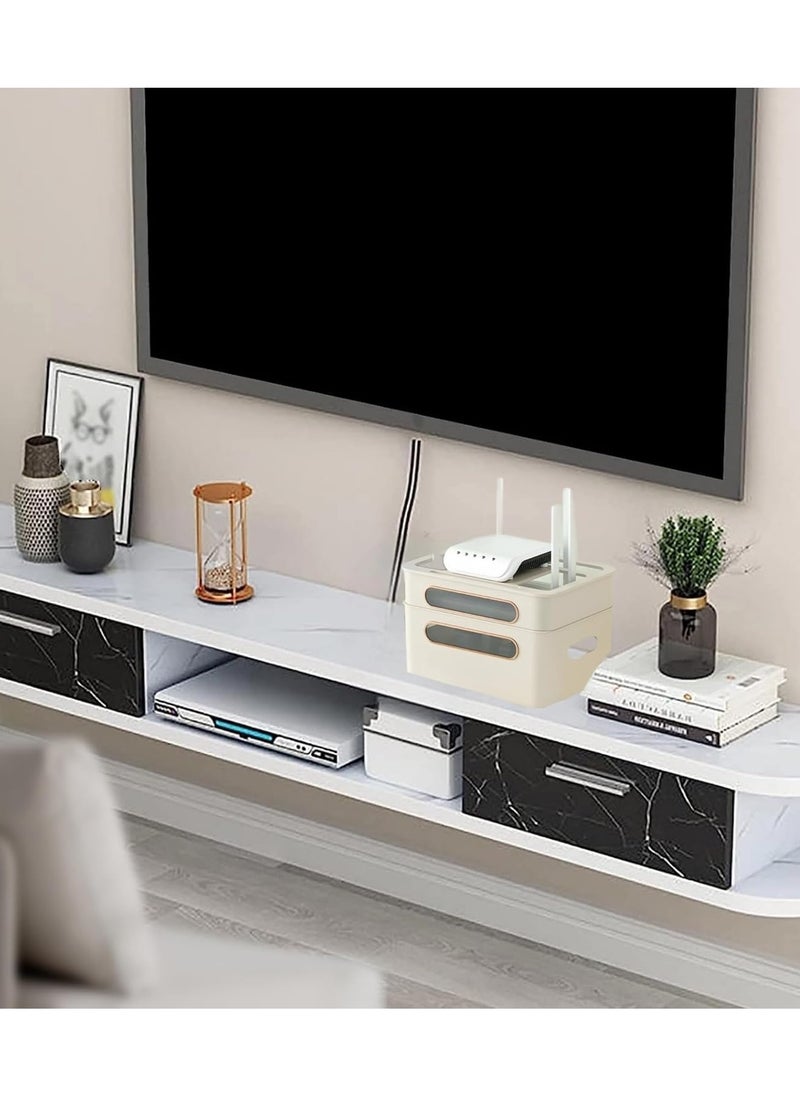 Generic Router Shelf WiFi Router Storage Box Multi Layer Cable Storage Box Hidden Wire Protection Box(1 Layer)  - Image 5