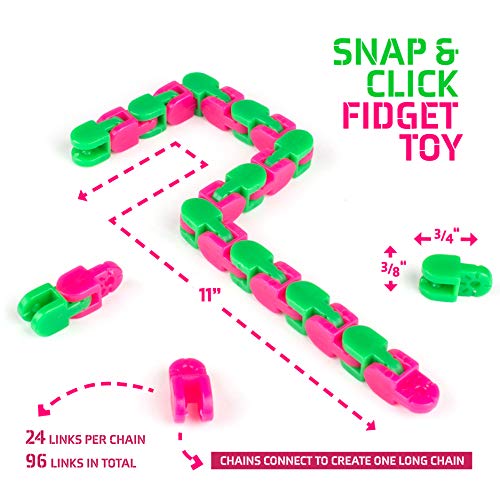 Neliblu Wacky Tracks Snap and Click Fidget Toys for Sensory Kids ADHD Autism Stress Relief Therapy Keeps Fingers Busy and Minds Focused Snake Puzzles Assorted Colors Pack of 4 - Image 5