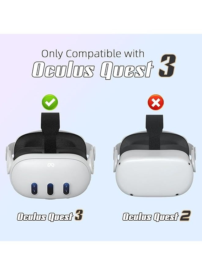 بروماس حزام الرأس متوافق مع Oculus Quest 3، ملحقات لـ Meta Quest 3 استبدال حزام النخبة القابل للتعديل لتعزيز الراحة والدعم والانغماس في الألعاب في الواقع الافتراضي - Image 2