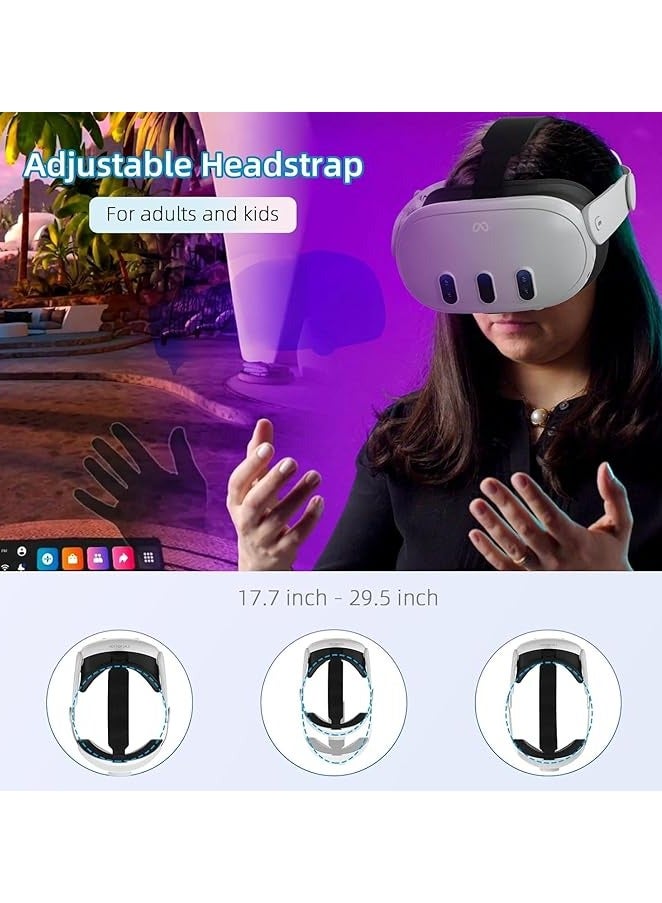 بروماس حزام الرأس متوافق مع Oculus Quest 3، ملحقات لـ Meta Quest 3 استبدال حزام النخبة القابل للتعديل لتعزيز الراحة والدعم والانغماس في الألعاب في الواقع الافتراضي - Image 5