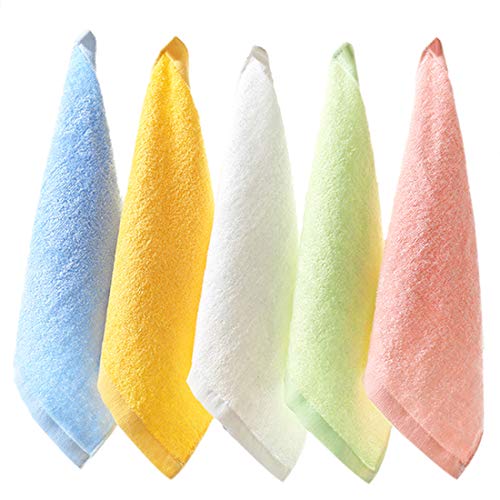 Tosnail 20 Pack 10 x 10 Ultra Soft Bamboo Fiber Baby Bath Washcloths and Towels  Assorted 5 Colors