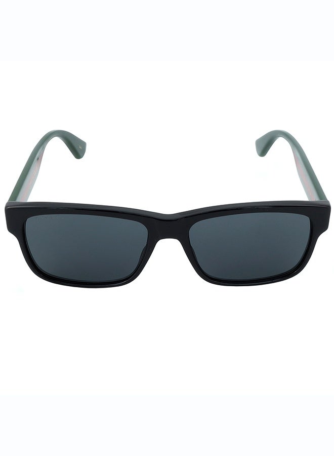 GUCCI GG0340S 006 Men's Full Rim Rectangular Sunglasses, Black/Grey - Image 5