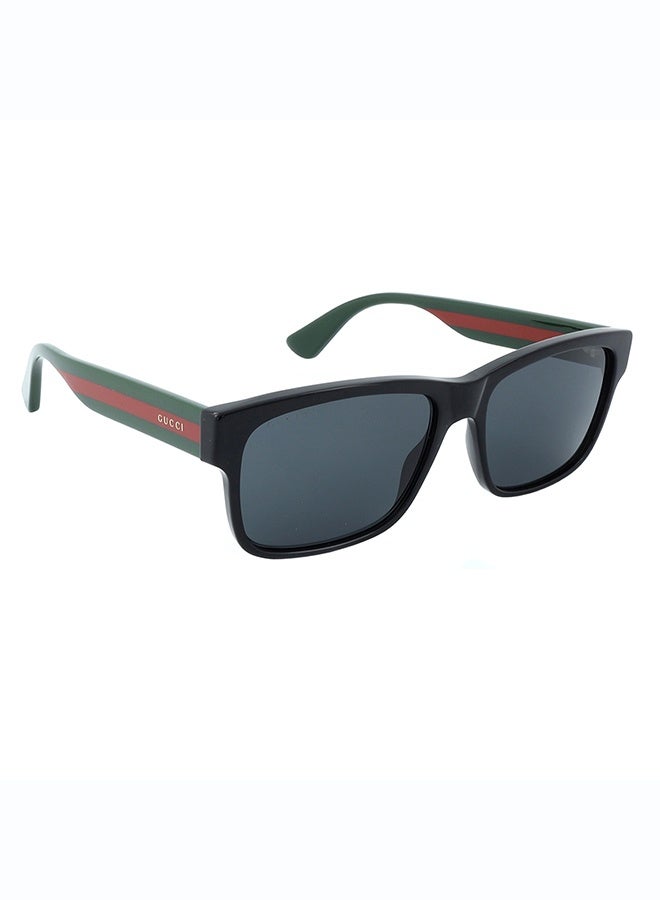 GUCCI GG0340S 006 Men's Full Rim Rectangular Sunglasses, Black/Grey - Image 2