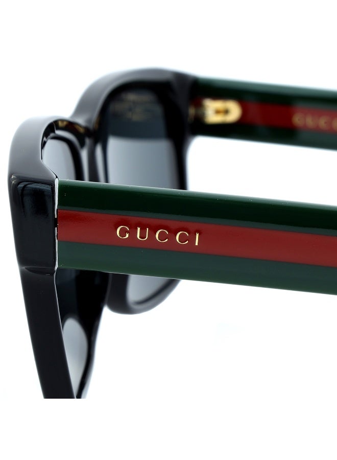 GUCCI GG0340S 006 Men's Full Rim Rectangular Sunglasses, Black/Grey - Image 3