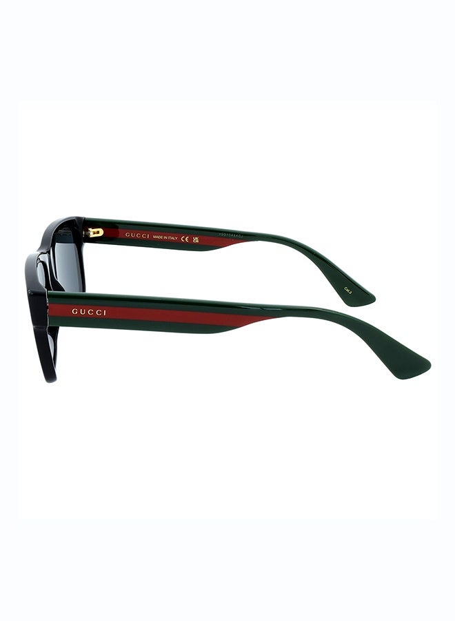 GUCCI GG0340S 006 Men's Full Rim Rectangular Sunglasses, Black/Grey - Image 4