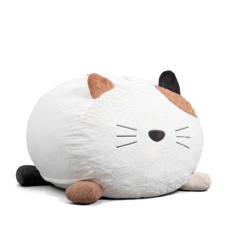 Big Joe Wild Things Foam Filled Animal Bean Bag Chair with Removable Cover Francesca Feline Snugglepuff Soft Faux Fur 3 feet Big