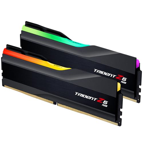 G.SKILL Trident Z5 RGB Series DDR5 RAM (Intel XMP 3.0) 64GB (2x32GB) 6400MT/s CL32-39-39-102 1.40V Desktop Computer Memory U-DIMM - Matte Black (F5-6400J3239G32GX2-TZ5RK) - Image 1