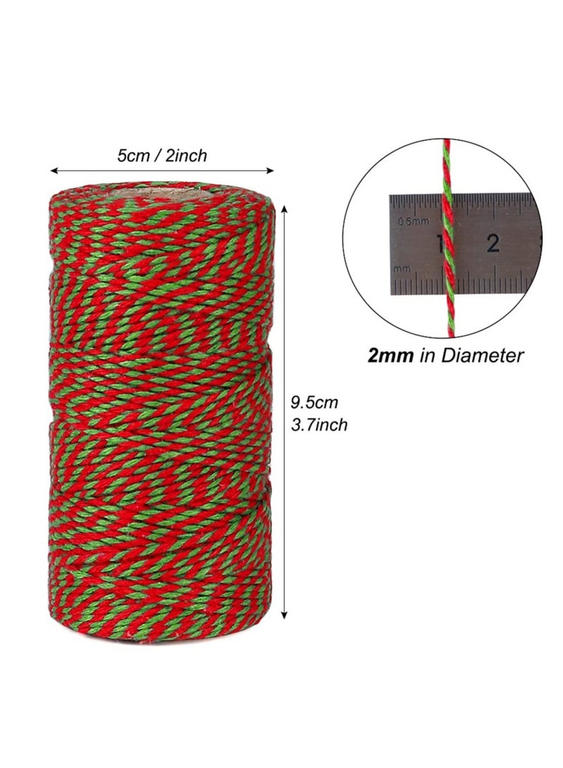 SYOSI 2 Rolls Colored Cotton Rope 200m 2MM Solid Wrapping Twine Durable Butchers String for Gift Meat Crafts Garden Wedding Decoration Packaging Thread - Image 3