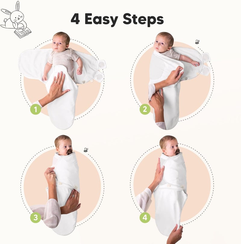 KeaBabies 3-Pack Organic Baby Swaddle Sleep Sacks - Newborn Swaddle Sack, Ergonomic Baby Swaddles 0-6 Months, Swaddles for Newborns, Baby Sleep Sack, Baby Swaddle Blanket Wrap, Baby Essentials (Sage Large) - Image 3