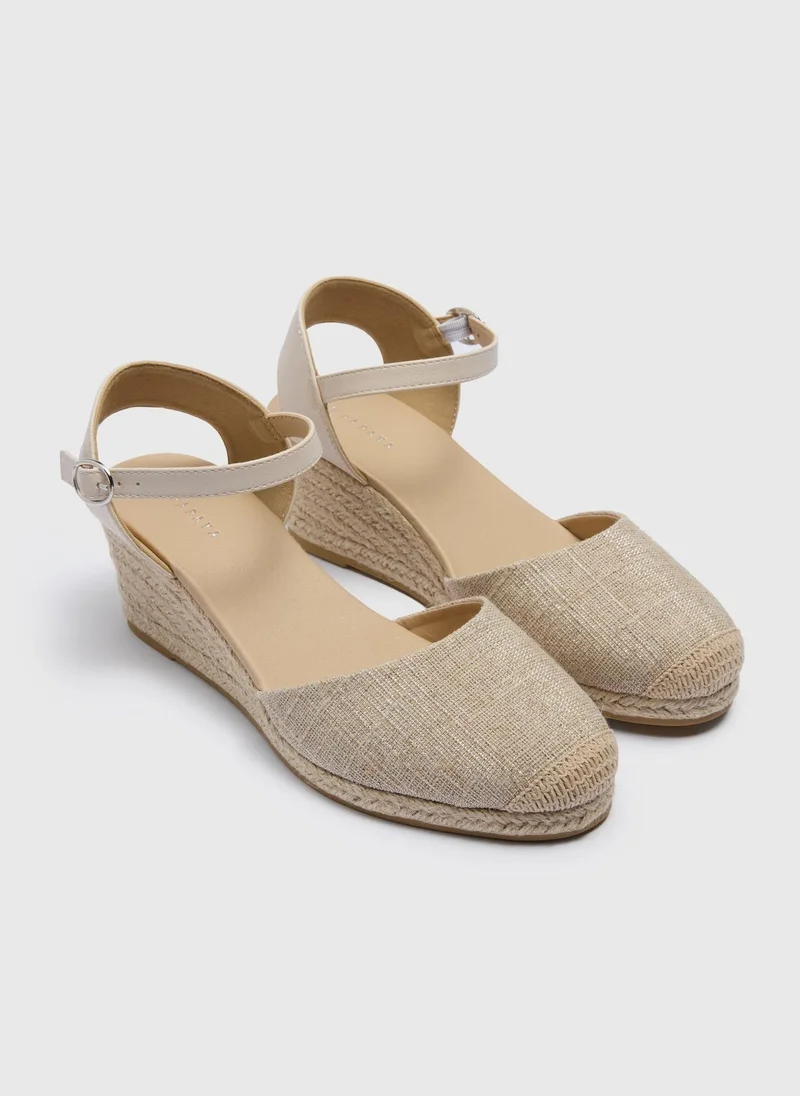 Matalan Natural Linen Closed Toe Espadrilles