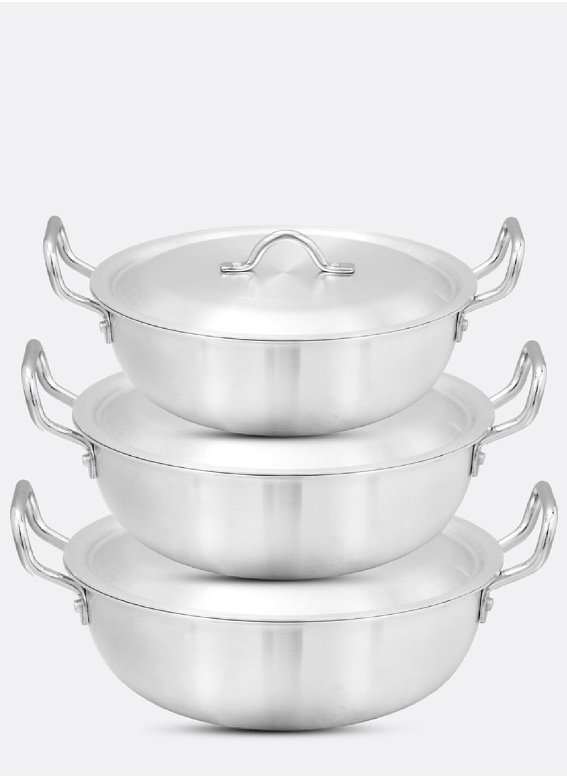 Aluminum Pots Set Consisting of 3 Pots With Two Handles