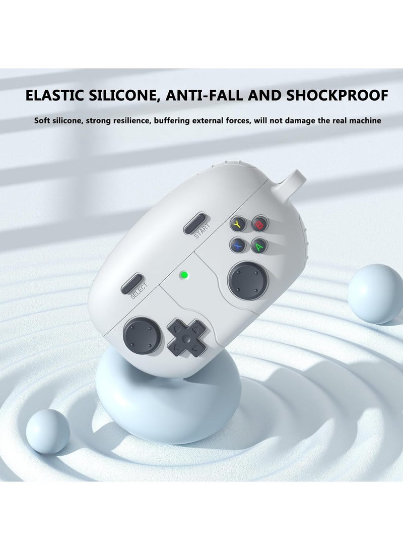 3D cartoon game console design case, compatible with Sony WF-1000xm5, suitable for both men and women, comprehensive protection against falls, soft washable material.  Hook and clasp -White - Image 3