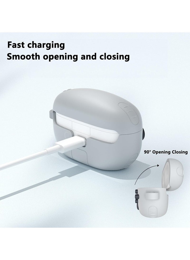 3D cartoon game console design case, compatible with Sony WF-1000xm5, suitable for both men and women, comprehensive protection against falls, soft washable material.  Hook and clasp -White - Image 4