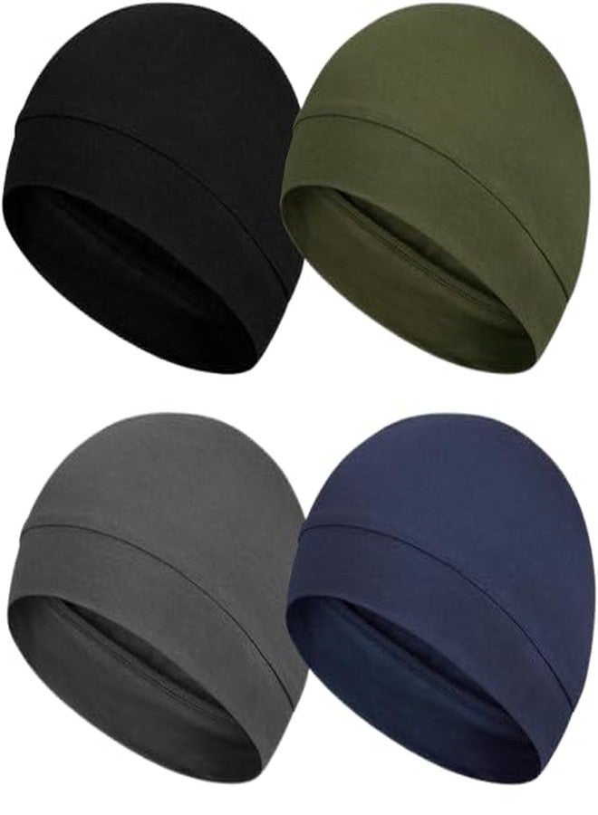 PAROPKAR Cotton Blend Helmet Liner Skull Caps Sweat Wicking Running Hats Cycling Skull Caps for Men and Women Pack of 4 Grey - Image 1
