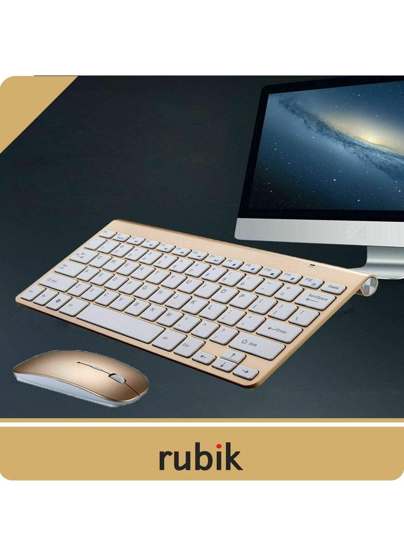 Rubik Wireless Keyboard And Mouse Combo Ultra Thin Portable 2.4Ghz Keyboard For Laptop Mac Tablet Desktop PC Computer TV Windows XP/Vista /7/8/10  - Image 3