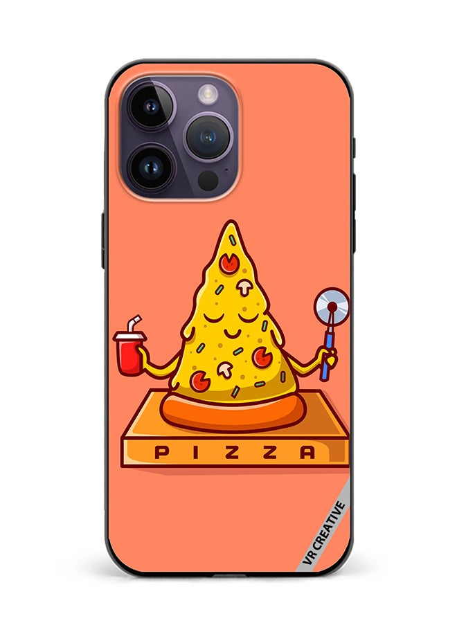 VR CREATIVE Protective Case Cover For Apple iPhone 15 Pro Max Cute Pizza Yoga Design Multicolour - Image 1