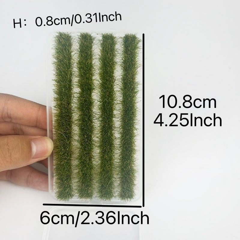 Spring Green 4 Strips 0.8 Cm Grass Strips For Rice And Wheat Field Models Military Sand Table Miniatures Mini Terrain Railway Landscape Decor Easy To Use - Image 2