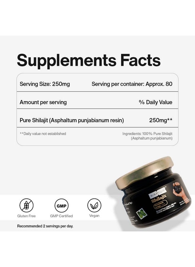 Kapiva كابيفا 100% راتنج شيلاجيت هيمالايا النقي (30 جرام)، قوة عالية للرجال والنساء | 80 حصة من 250 ملغ | 80+ معادن نادرة، حتى 70% حمض فلفيكي | أصلي | دعم طبيعي للطاقة والمناعة - Image 5