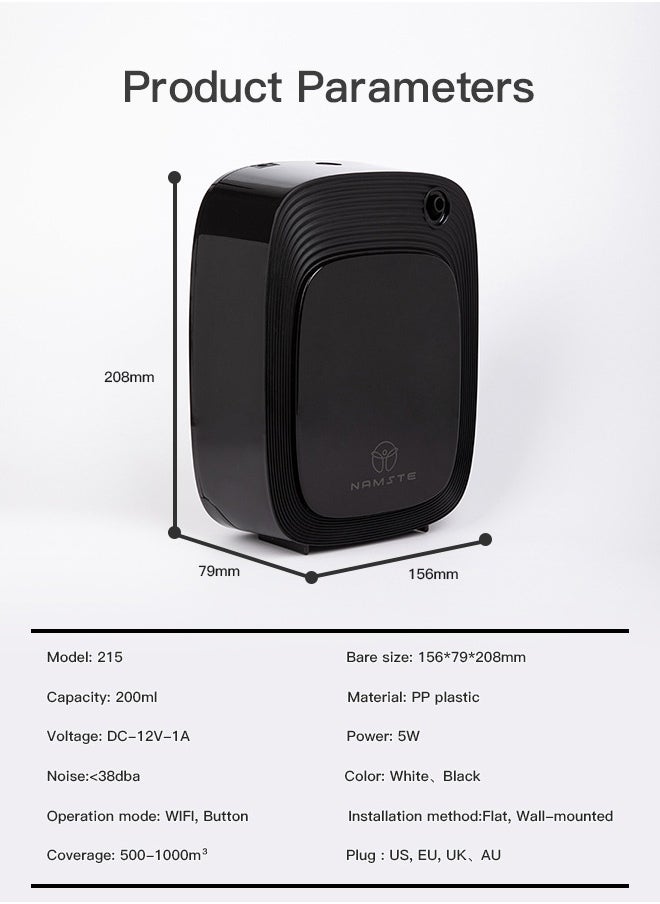 NAMSTE - Smart WiFi Fragrance Device for Villas and Apartments black 200 ML - Image 1