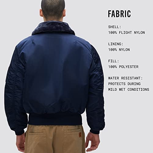 Alpha Industries Men's B-15 Flight Jacket (M, Replica Blue) - Image 5