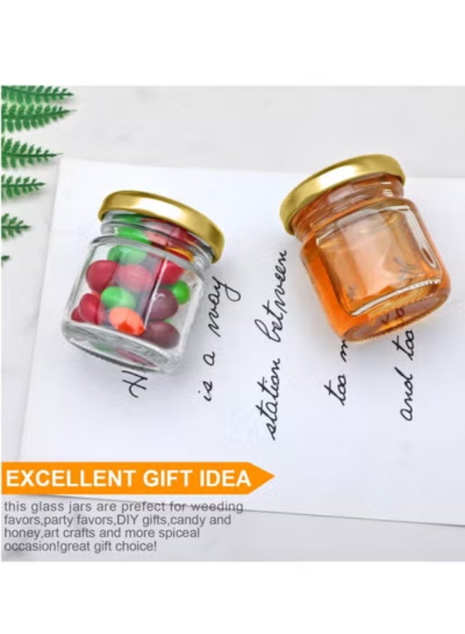 Peachjoy Mini Glass Jars Set - Bulk Pack of 20 Small Containers with Lids, 1.5 oz Clear Glass Bottles for Honey, Jams, Crafts and Wedding Favors, Airtight, Reusable - Image 4