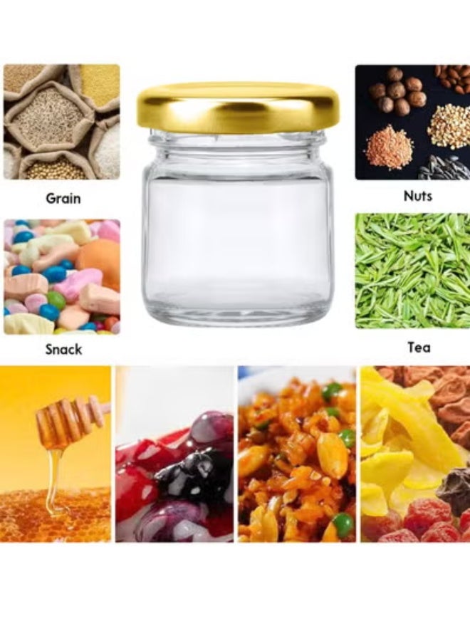 Peachjoy Mini Glass Jars Set - Bulk Pack of 20 Small Containers with Lids, 1.5 oz Clear Glass Bottles for Honey, Jams, Crafts and Wedding Favors, Airtight, Reusable - Image 3