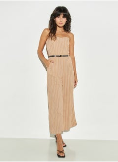 2Xtremz Striped Bandeau Jumpsuit with Belt