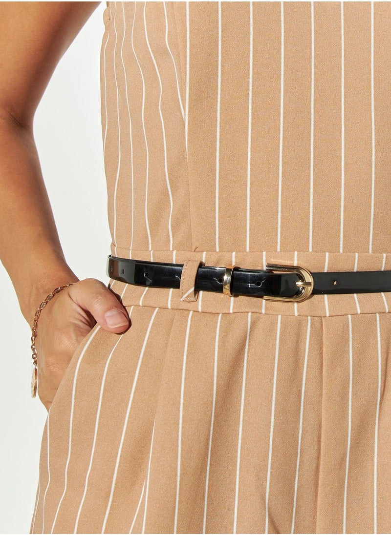 2Xtremz - 2Xtremz Striped Bandeau Jumpsuit with Belt - Image 1