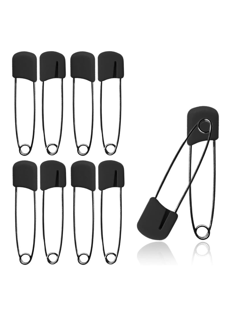 Lxnoap 10 Piece Cloth Diaper Pins Stainless Steel Traditional Safety Pin (Black) - Image 1