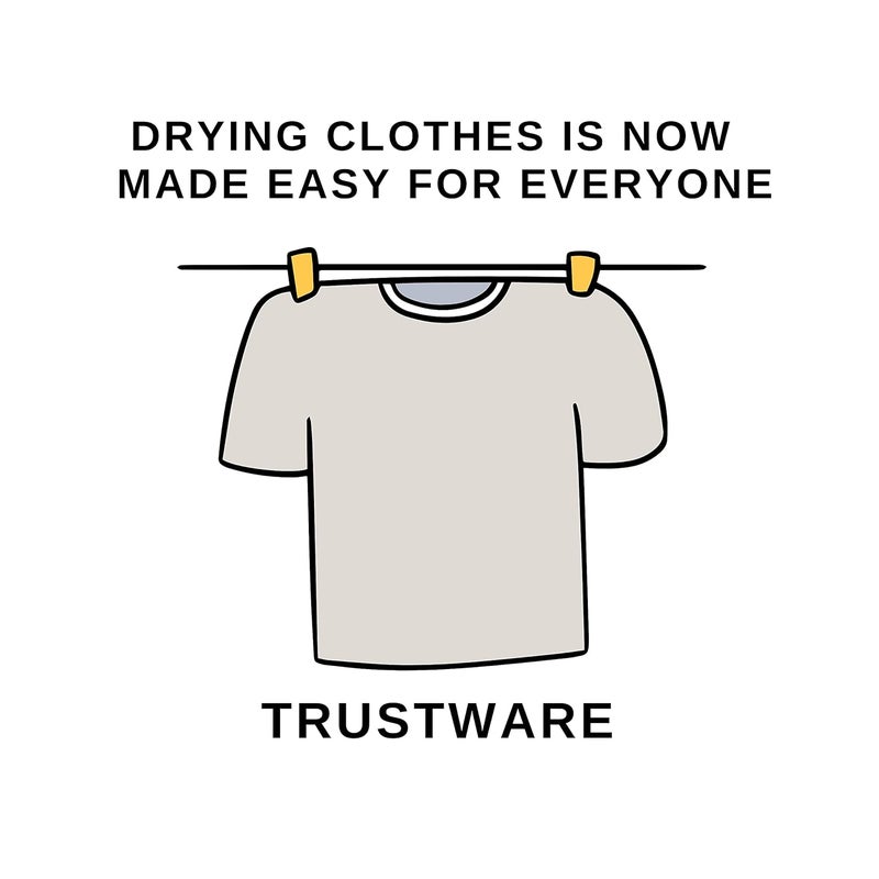 TRUSTWARE Rope Wire for Cloth Drying & Hanging Clothes-Clothesline for Home & Outside Usage | Heavy Gauge | Rust Proof | No Hook or Pulley | No Sagging | Easy to Tie | Length-22 Meters (Black). - Image 5