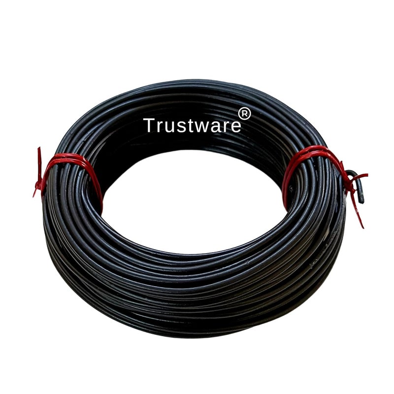 TRUSTWARE Rope Wire for Cloth Drying & Hanging Clothes-Clothesline for Home & Outside Usage | Heavy Gauge | Rust Proof | No Hook or Pulley | No Sagging | Easy to Tie | Length-22 Meters (Black). - Image 1
