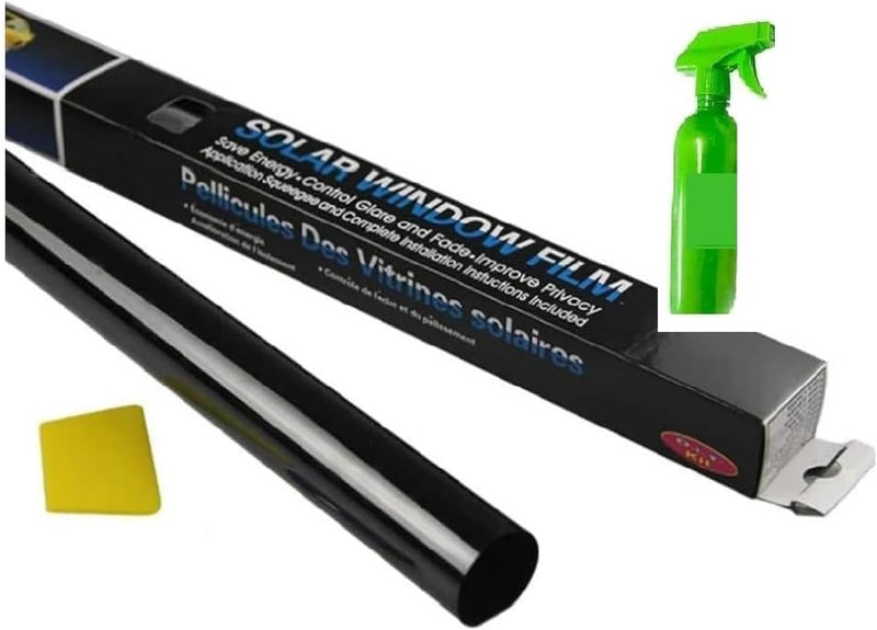 1 Roll 3m x 50cm Fame Suitable Window Tint Film - Effectively Reduce Glare - Widely Used in Dining Room - Car Glass - Kitchen - Dorm - Bedroom - Office (Black Dark Black) - Image 1