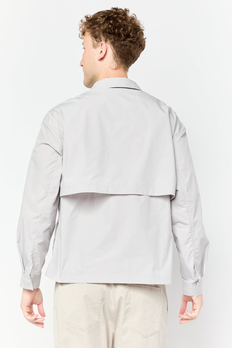 SELECTED Men Solid Bomber Jacket, Grey  - Image 4