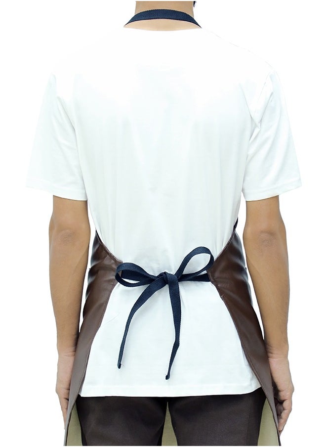 YANEK - YANEK Unisex Waterproof Leather Chef Apron with Pockets | Leather Apron–Professional Heavy-duty for Home, Kitchen, BBQ, Coffee Shop | 2 Pockets, Adjustable Strap - Image 1