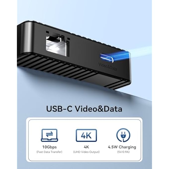 ANYOYO USB-C DOCKING STATION WITH TWO HDMI MONITORS, 14-IN-1 DOCKING STATION WITH THREE DISPLAYS, 4K60HZ (2 HDMI + USB-C VIDEO PORTS), USB-C MONITOR, 10 GBPS (3 X USBA+C), PD100W, LAPTOP DOCK (BLACK) - Image 3