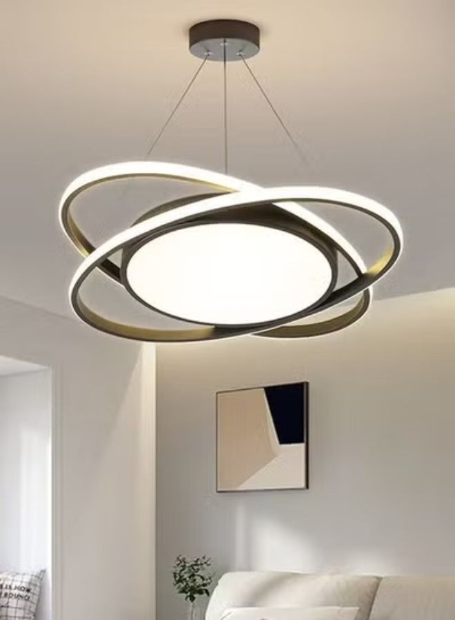 fashionhome Round Ring Chandelier, Mid-Century Modern LED Pendant Light Fixture with 3 Light Color Modes Dimmable Adjustable Hanging Ceiling Lamp with Remote Control, Energy-Efficient Circular Lighting for Living Room, Dining Room, Bedroom, or Foyer Décor. - Image 5
