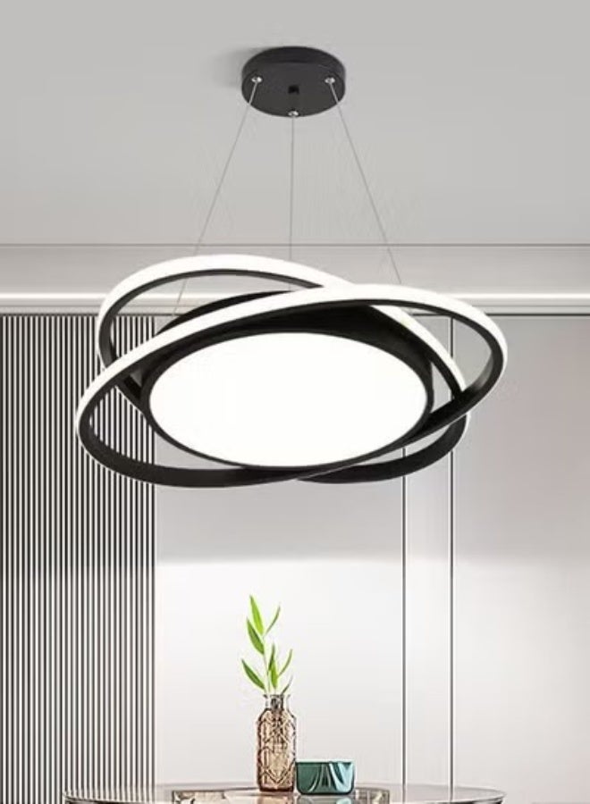 fashionhome Round Ring Chandelier, Mid-Century Modern LED Pendant Light Fixture with 3 Light Color Modes Dimmable Adjustable Hanging Ceiling Lamp with Remote Control, Energy-Efficient Circular Lighting for Living Room, Dining Room, Bedroom, or Foyer Décor. - Image 3