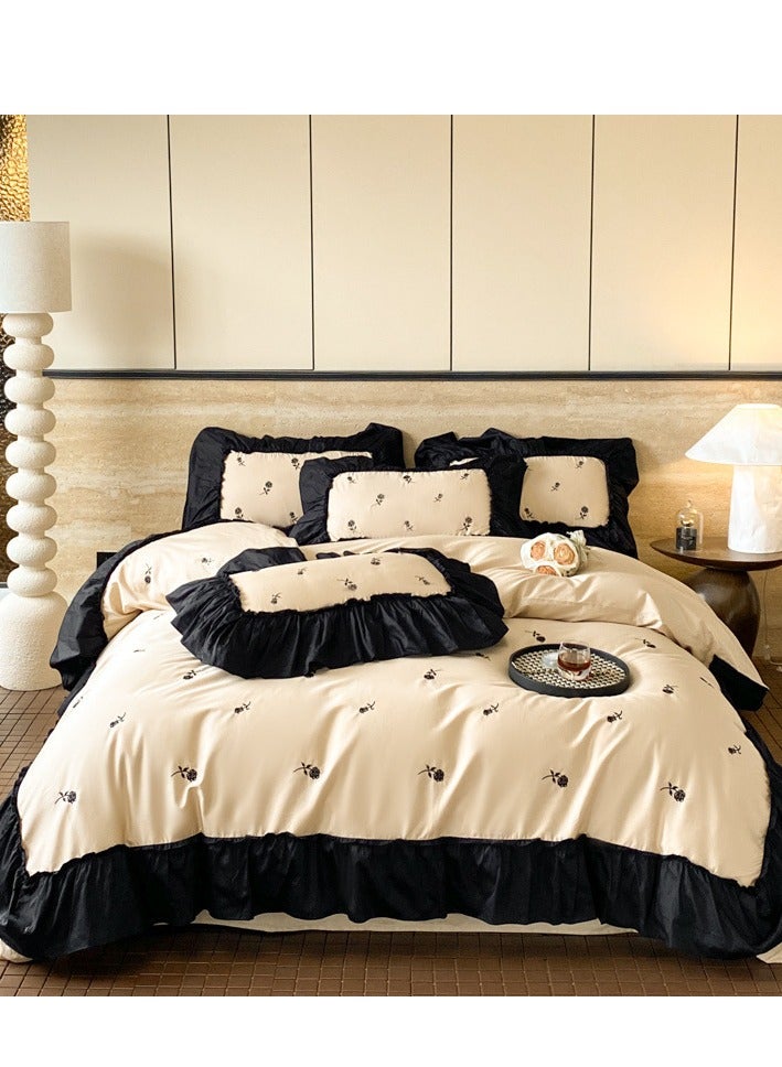 Bed Sheet Style — French High-End 60 Thread Pure Cotton Embroidered Bedding Four Piece Set  - Image 2