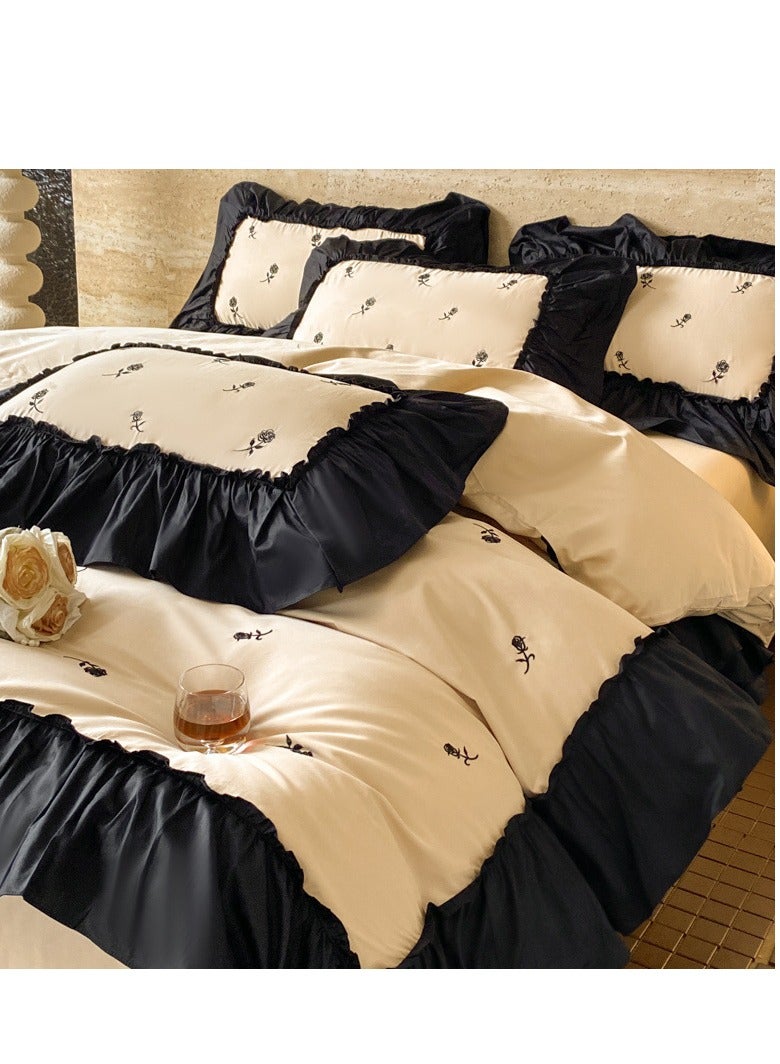 Bed Sheet Style — French High-End 60 Thread Pure Cotton Embroidered Bedding Four Piece Set  - Image 3